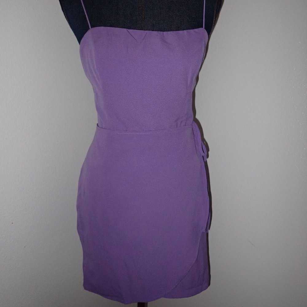 Purple/lavender strappy wrap dress
